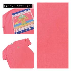 Simply Southern L Hot Pink Spring Break Beach T-Shirt Short Sleeve
